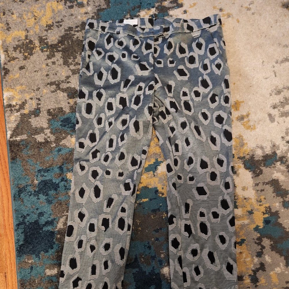 escada sport leopard print cotton blend pants european size 38